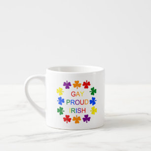 Tasse Expresso Gay Fier Irlandais LGBT Rainbow Shamrocks