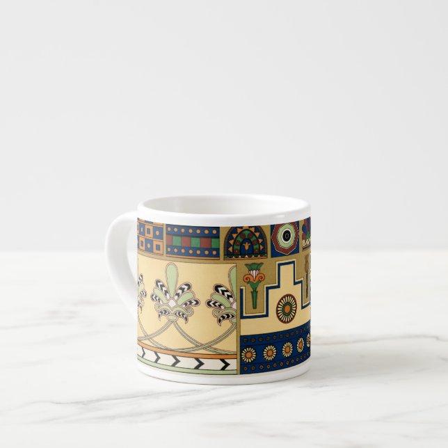 Tasse Expresso géant motif rétro assyrien (Devant gauche)