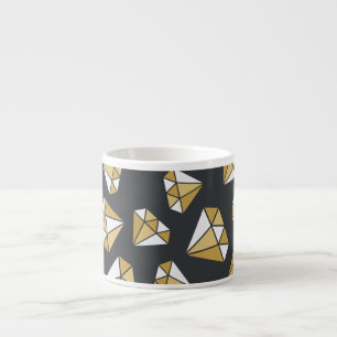 Tasse Expresso Gemstone Thème Vintage Motif sans couture.