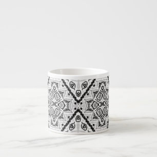 Tasse Expresso Géométrique, motif, noir et blanc