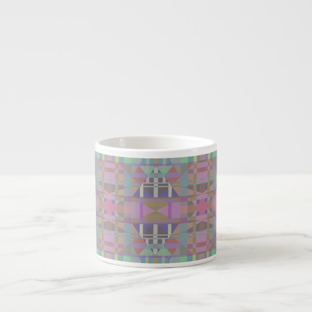 Tasse Expresso Géométrique vert violet rose (Devant)