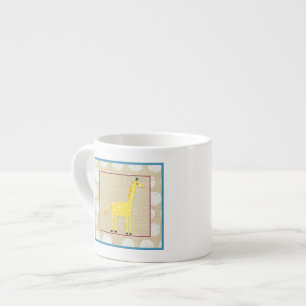 Tasse Expresso Girafe jaune avec Pois blancs
