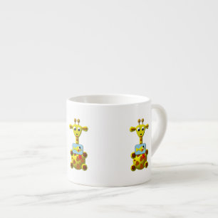 Tasse Expresso Girafe mignonne avec poisson rouge