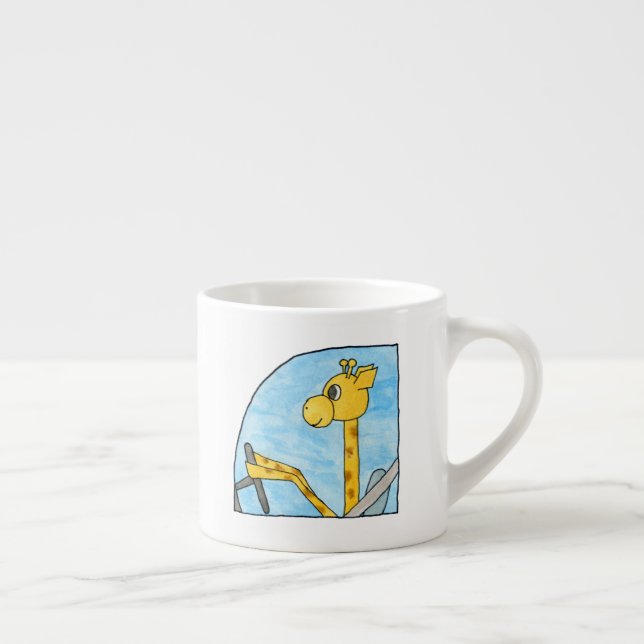 Tasse Expresso Giraffe Conduisant une voiture. (Droite)