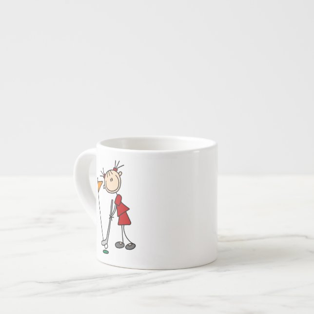 Tasse Expresso Golfeuse en bâtonnets féminins (Devant gauche)