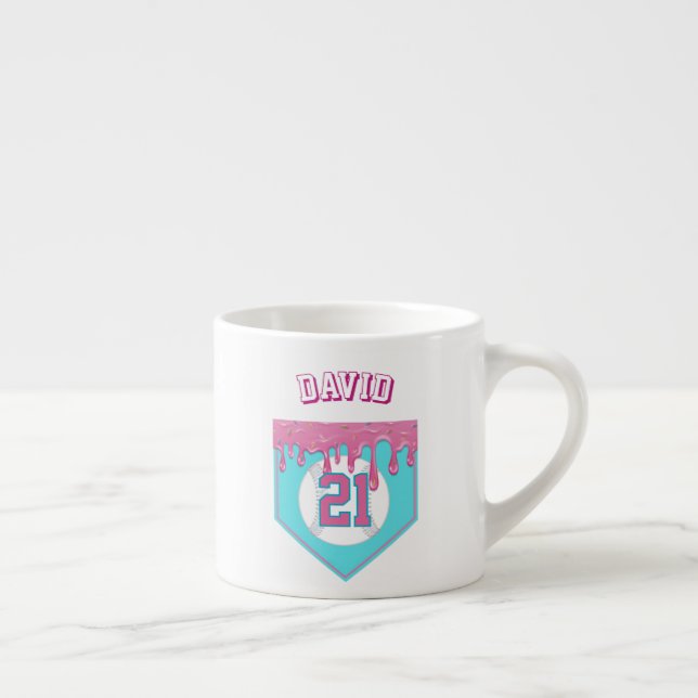 Tasse Expresso Goutte de baseball rose (Droite)