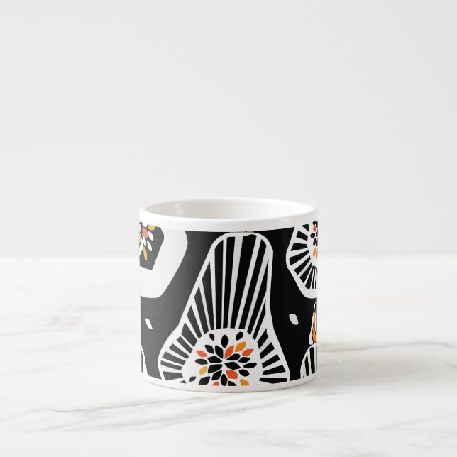 Tasse Expresso Graines Citrouilles stylisées : Conception transpa (Devant)