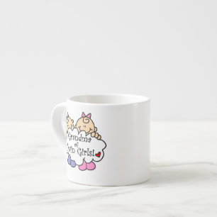 Tasse Expresso Grand-mère de jumeaux cadeaux de filles
