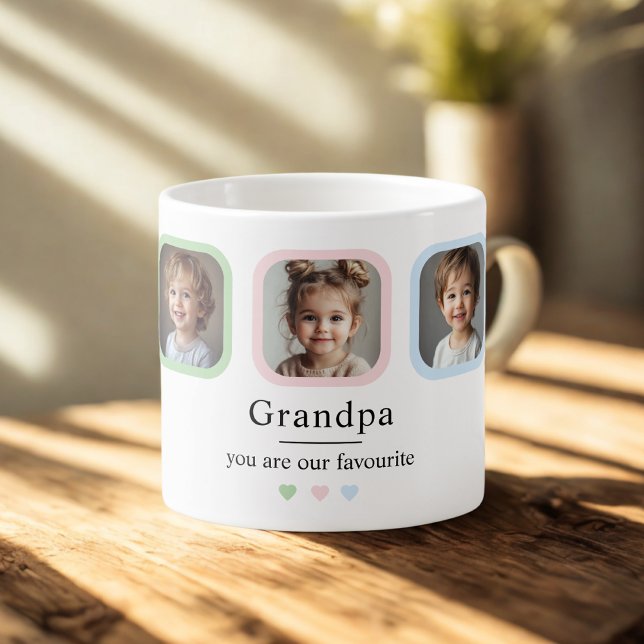 Tasse Expresso Grand-père personnalisé avec 2 petits-enfants Cade (Créateur téléchargé)