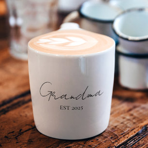Tasse Expresso Grandma minimaliste EST 2025   Cadeau grand-père p