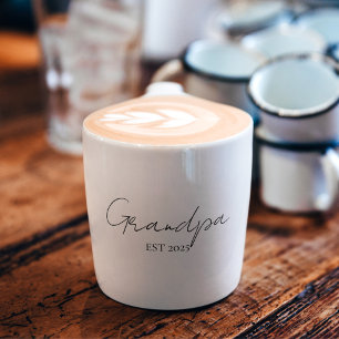Tasse Expresso Grandpa personnalisé EST 2025 Minimaliste