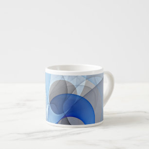 Tasse Expresso Graphique d'art fractal gris bleu Abstrait moderne