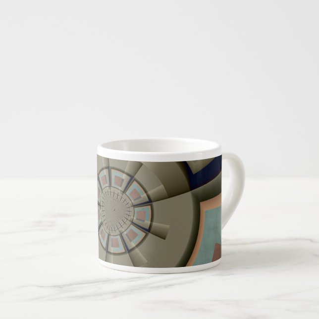 Tasse Expresso Graphisme d'art fractal de l'harmonie des couleurs (Devant droit)