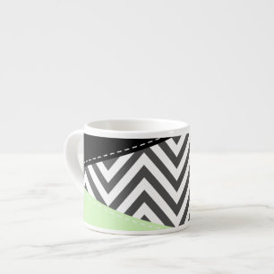 Tasse Expresso Gray Zigzag, Gray Chevron, Zigzag Pattern, Mint
