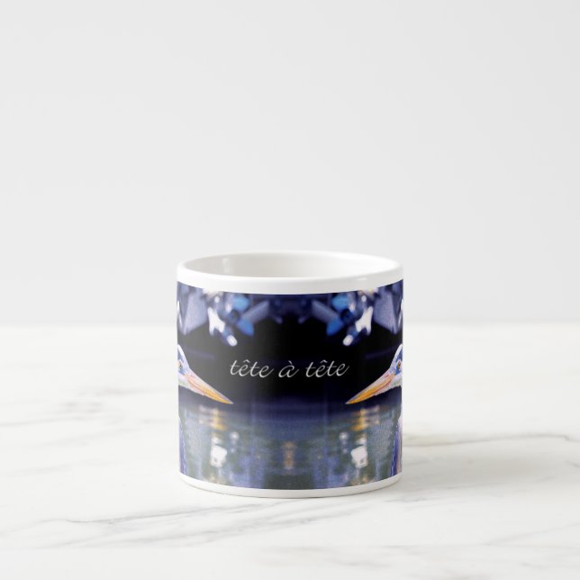 Tasse Expresso Great Blue Herons tête à tête (Devant)