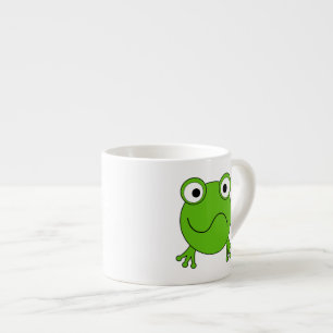 Tasse Expresso Grenouille verte. Regard confus