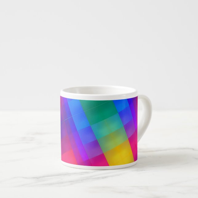 Tasse Expresso Grille de Couleurs Vives (Devant droit)