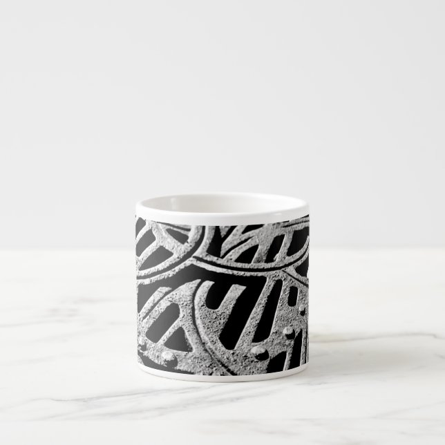 Tasse Expresso Grille rouillée en gris (Devant)