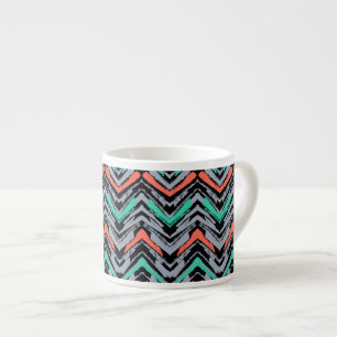 Tasse Expresso Gris, Teal, et motif tiré par la main de corail d