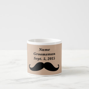 Tasse Expresso Groomsman Mustache, Top Hat et Suit Espresso Musta