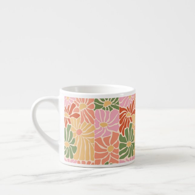 Tasse Expresso Groovy Retro Floral  (Gauche)