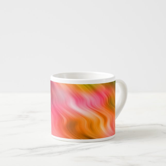 Tasse Expresso Grue colorée Fleur Wavy Texture (Devant droit)