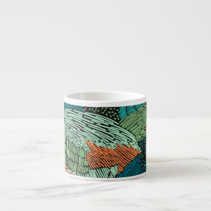 Tasse Expresso Grunge Abstrait : Conception Motif transparente.
