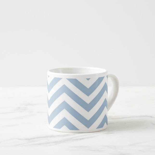 Tasse Expresso Grunge bleu-clair Chevron texturisé (Devant droit)
