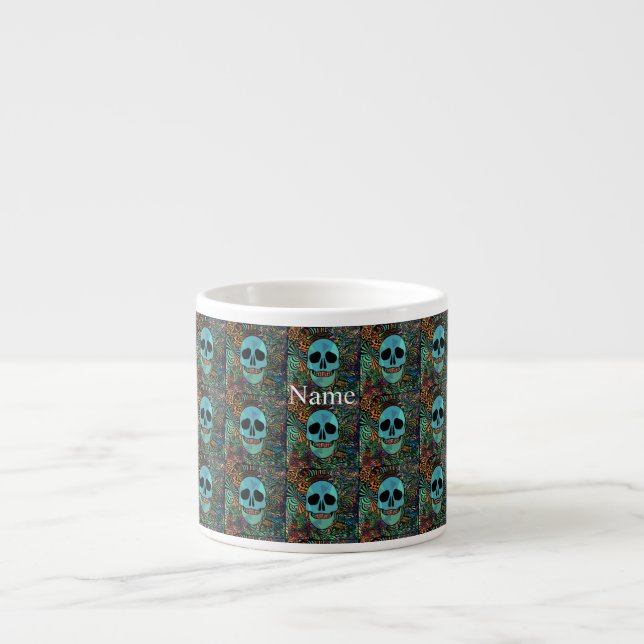 Tasse Expresso Halloween Hippie Skull Thunder_cove (Devant)