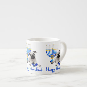 Tasse Expresso Hanoukka Carlin avec Menorah et Dreidels