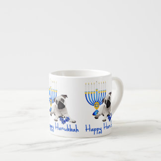 Tasse Expresso Hanoukka Carlin avec Menorah et Dreidels