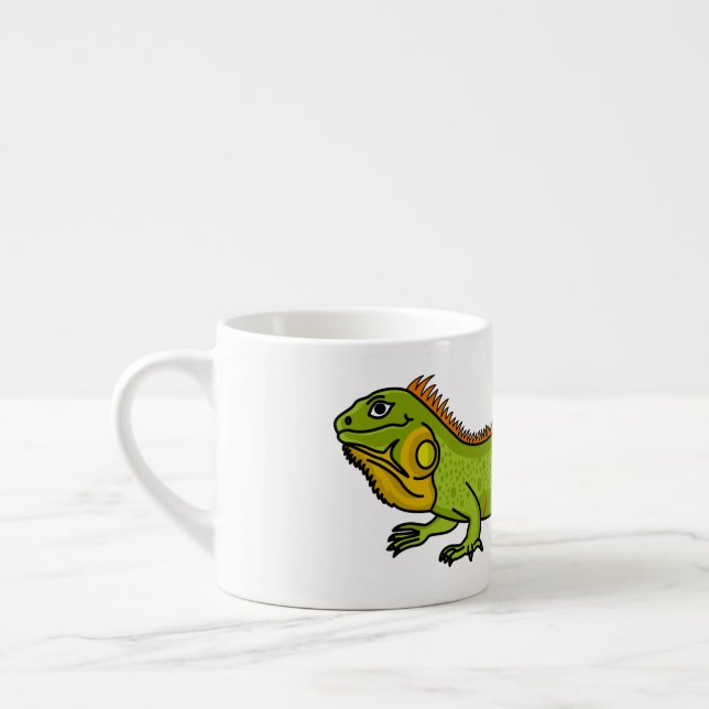 Tasse Expresso Happy green iguana cartoon (Gauche)