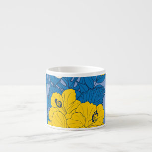 Tasse Expresso Hibiscus fleurs et feuilles