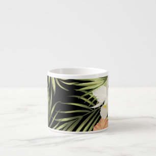 Tasse Expresso Hibiscus tropicaux : modèle floral Vintage