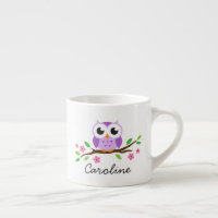 Hibou pourpre sur le nom personnalisé mignon de