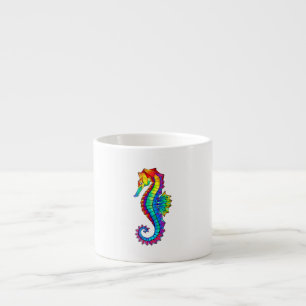 Tasse Expresso Hippocampe polygonal arc-en-ciel