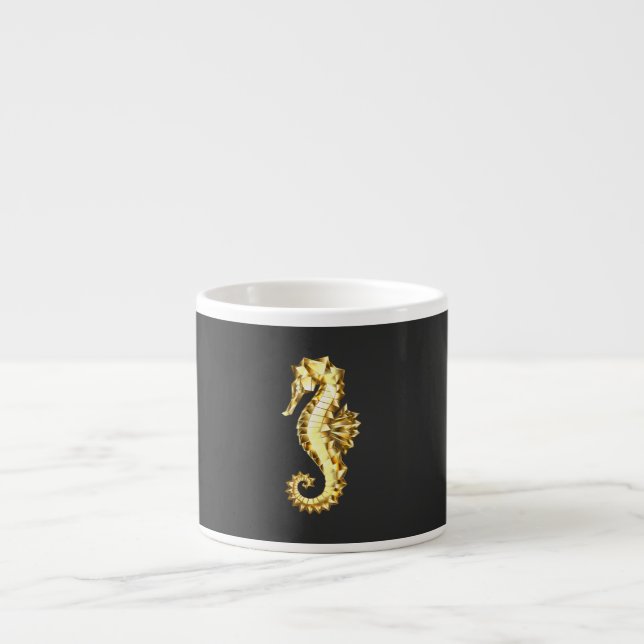 Tasse Expresso Hippocampe Polygonal Or (Devant)