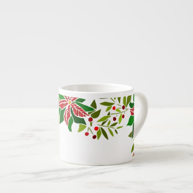 Tasse Expresso Holiday Poinsettia (Devant droit)