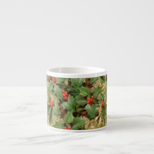 Tasse Expresso Holly Tree Noël Vintage