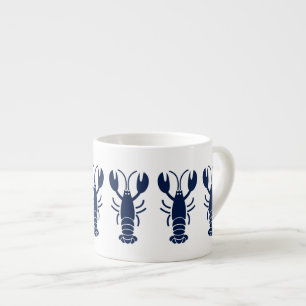 Tasse Expresso Homard blanc bleu marine