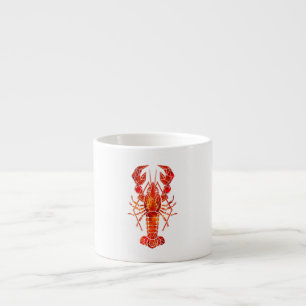 Tasse Expresso Homard polygonal rouge