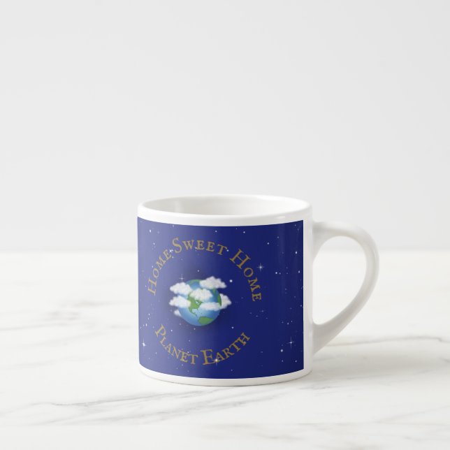 Tasse Expresso "Home Sweet Home Planet Earth" Astronomie lunaire (Droite)