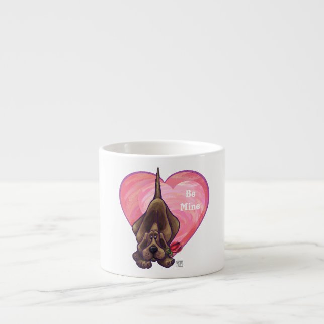 Tasse Expresso Hound Dog Valentine's Day (Devant)
