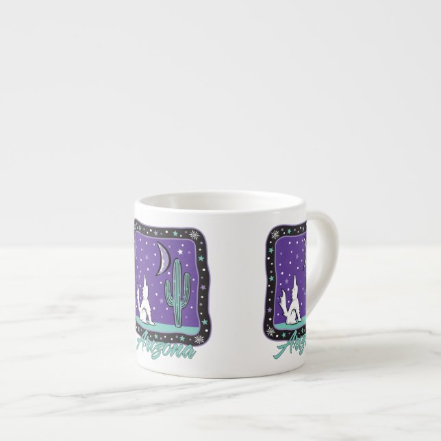 Tasse Expresso Howling Coyote Arizona (Devant droit)