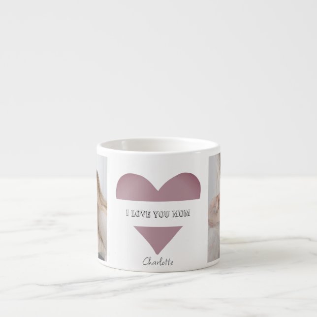 Tasse Expresso 'I Love You Mom' Bouge spécialisée personnalisée (Devant)