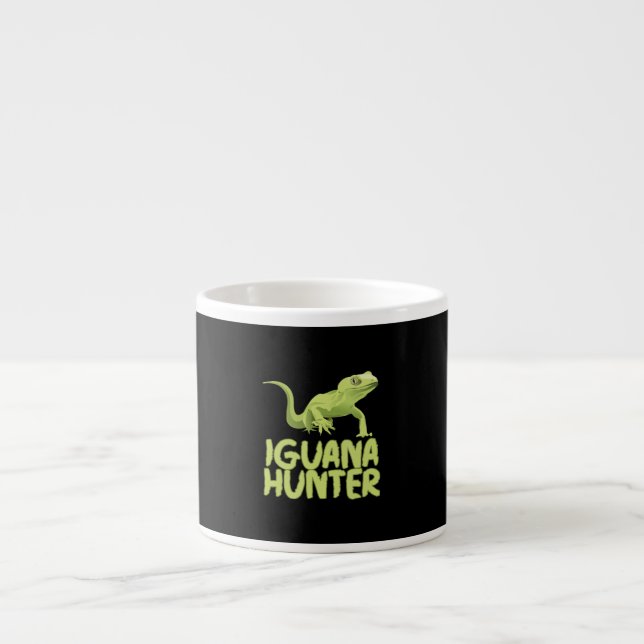 Tasse Expresso Iguana Hunter - Amusant Iguana Reptile animal (Devant)