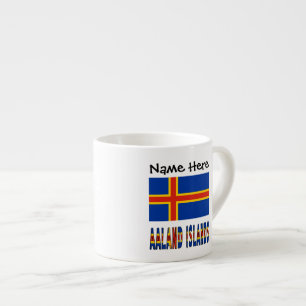 Tasse Expresso Îles Åland Ålander Drapeau Personnalisé 