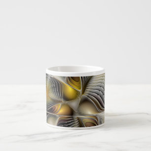 Tasse Expresso Illusion d'optique abstrait 3D fractal avec profon