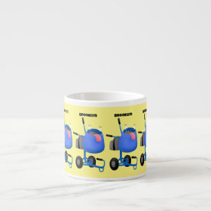 Tasse Expresso Illustration amusante du mélangeur de ciment bleu
