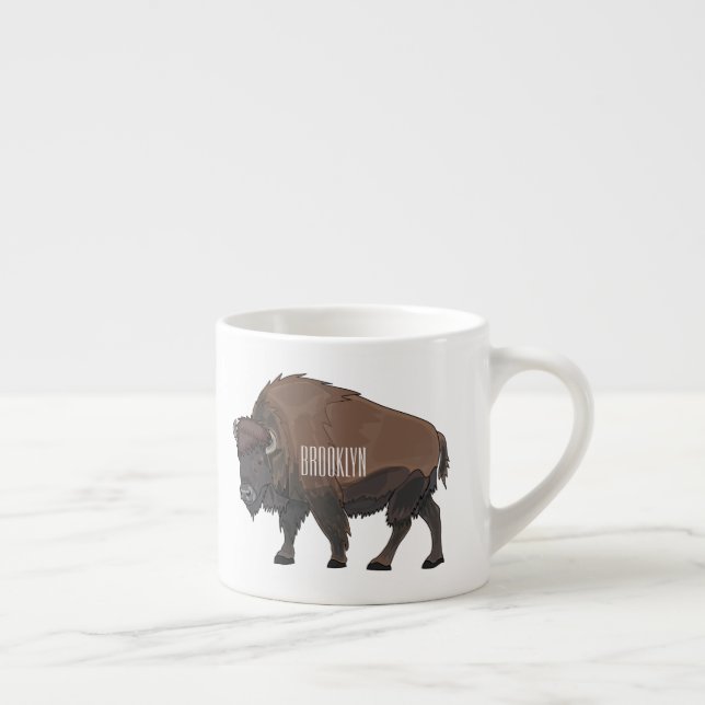 Tasse Expresso Illustration de bison (Droite)
